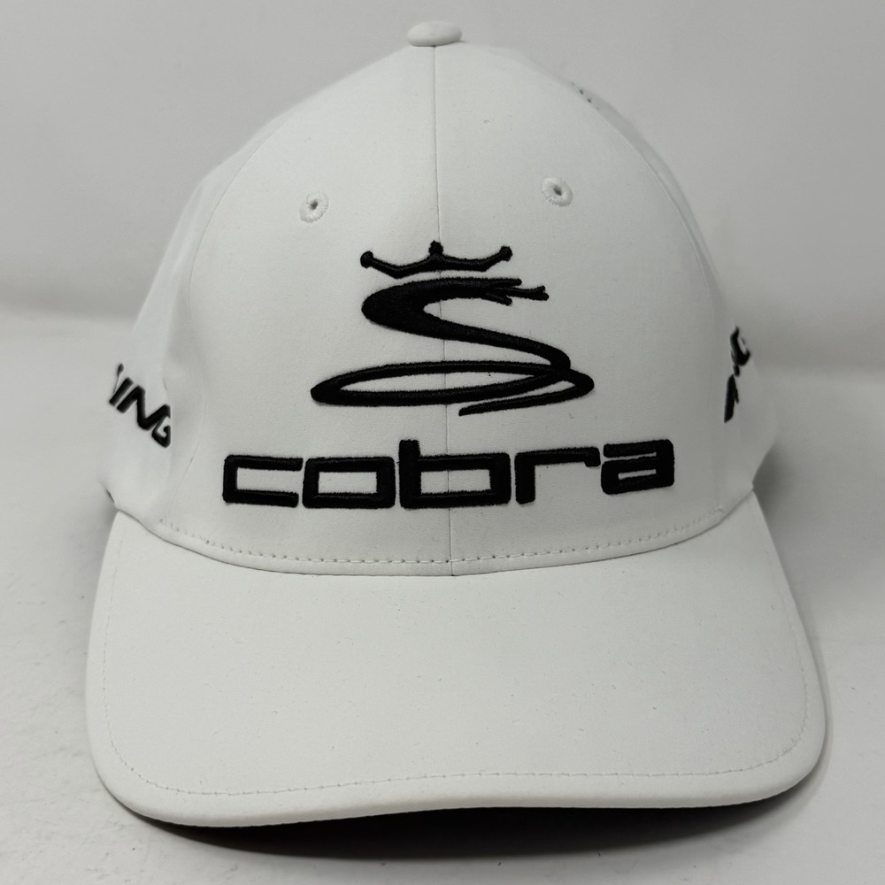 Cobra King Golf Hat Cap Fitted Size S/M White Logo Flex Fit